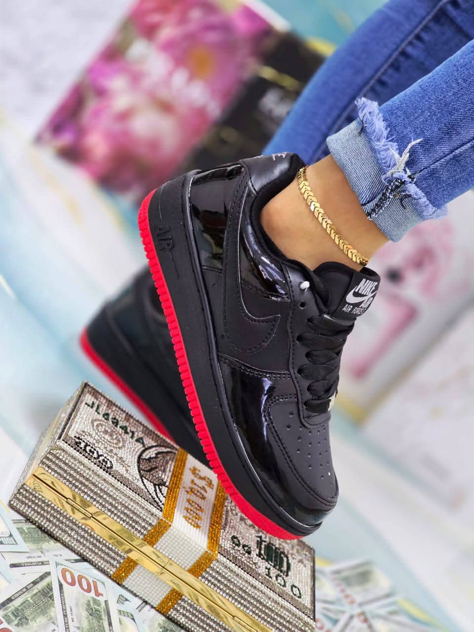 Air AF Negru Rosu Luciu